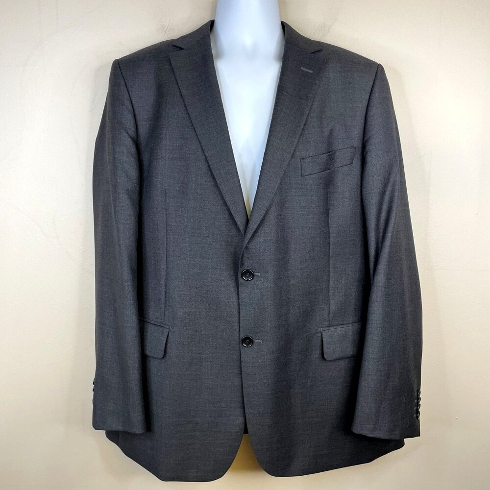 Ermenegildo Zegna Suit‎ Jacket Mens 46 Gray Wool Single Breasted Double Vent